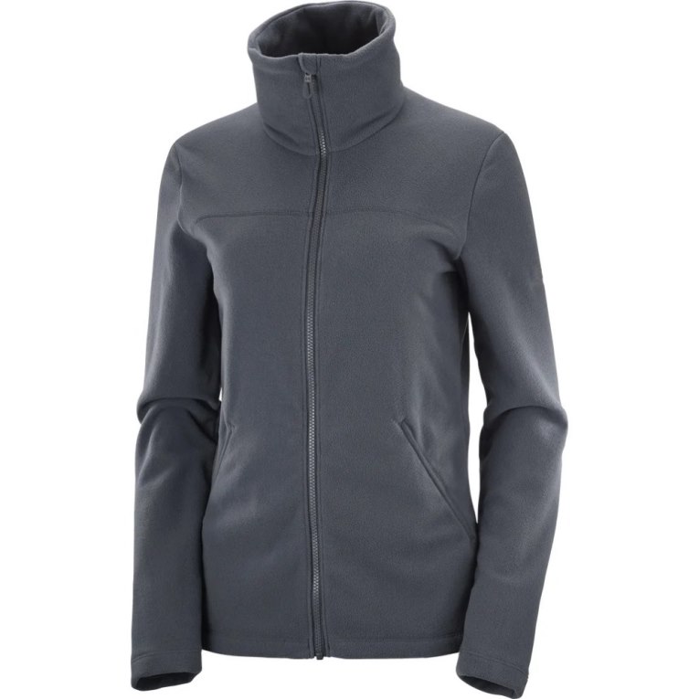 Chaquetas Salomon Essential Cosy Fleece Full Zip Mujer Negros | MX TNUW405